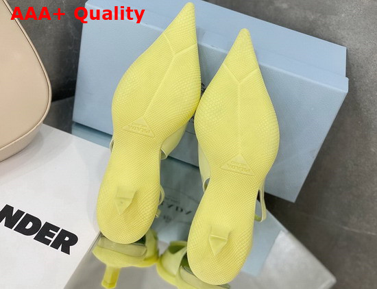 Prada Brushed Leather Slingback Pumps in Yellow Replica