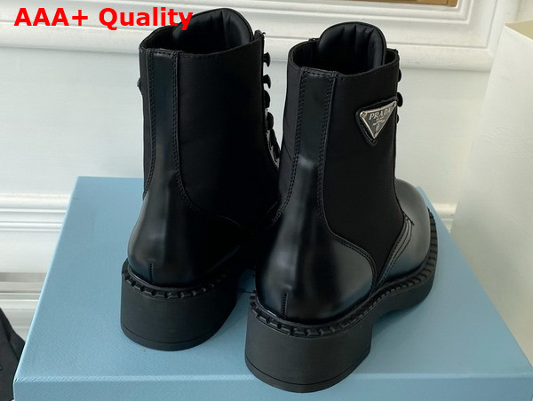 Prada Brushed Leather and Re Nylon Boots in Black 1T782M Replica