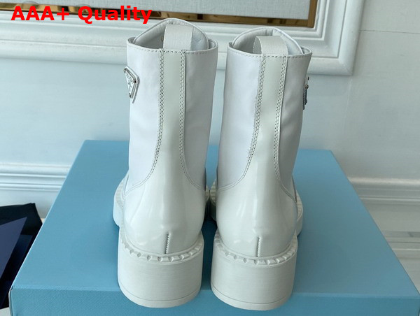 Prada Brushed Leather and Re Nylon Boots in White 1T782M Replica