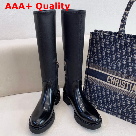 Prada Brushed Leather and Stretch Nappa Leather Boots in Black Replica