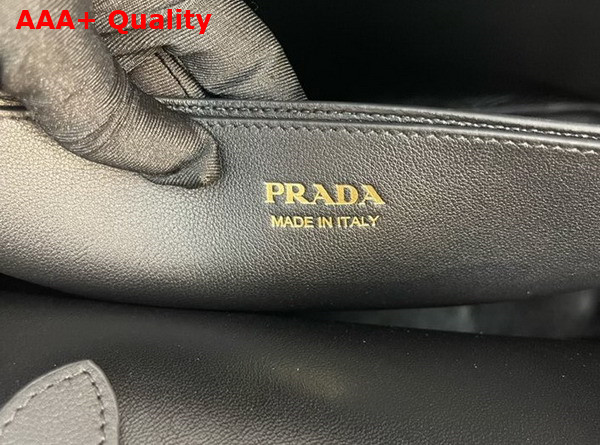 Prada Buckle Large Leather Handbag with Belt in Black 1BA416 Replica