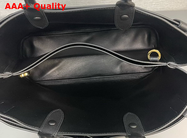 Prada Buckle Large Leather Handbag with Belt in Black 1BA416 Replica