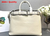 Prada Buckle Large Leather Handbag with Belt in White 1BA416 Replica