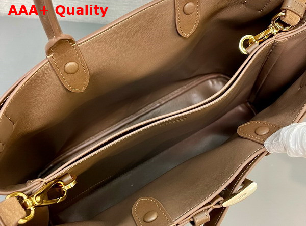 Prada Buckle Large Suede Leather Handbag with Belt in Cocoa Brown 1BA416 Replica