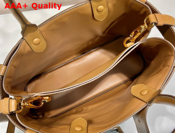 Prada Buckle Medium Leather Handbag with Belt in Caramel 1BA434 Replica