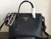 Prada Calf Leather Bag with Doulbe Handle Black