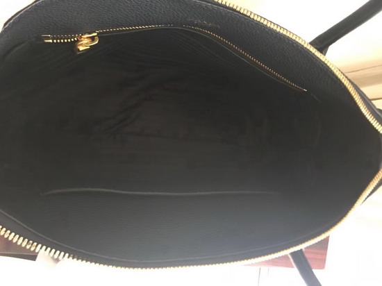 Prada Calf Leather Bag with Doulbe Handle Black