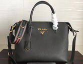 Prada Calf Leather Bag with Doulbe Handle Grey