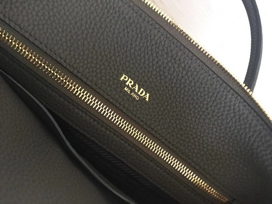 Prada Calf Leather Bag with Doulbe Handle Grey