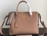 Prada Calf Leather Bag with Doulbe Handle Light Pink