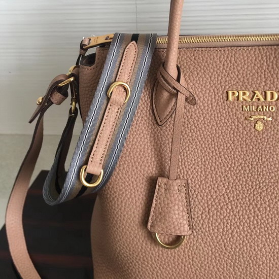 Prada Calf Leather Bag with Doulbe Handle Light Pink