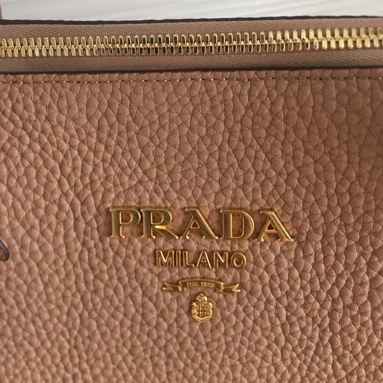 Prada Calf Leather Bag with Doulbe Handle Light Pink