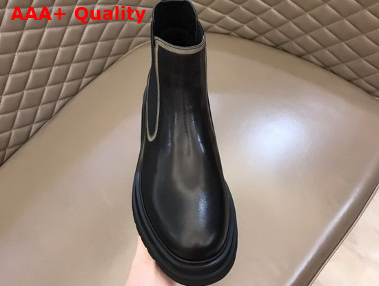 Prada Calf Leather Chelsea Boots in Black for Men Replica