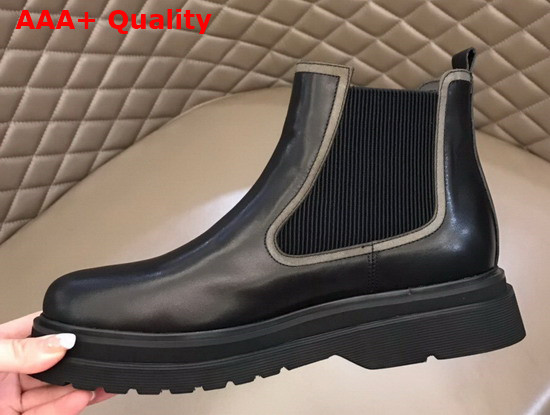 Prada Calf Leather Chelsea Boots in Black for Men Replica