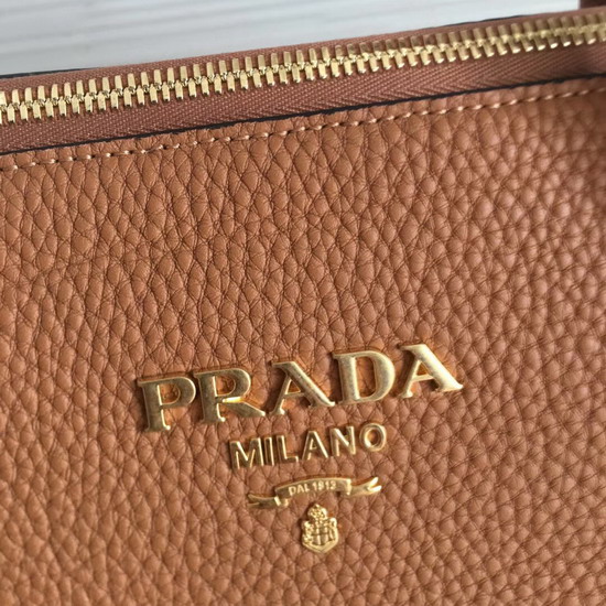 Prada Calf Leather Handle Bag in Brown