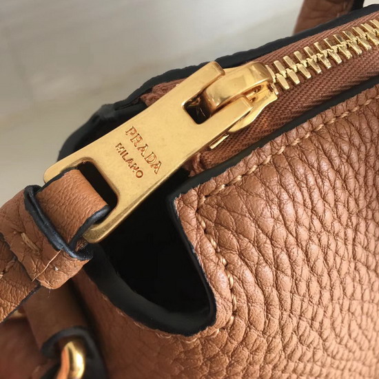 Prada Calf Leather Handle Bag in Brown