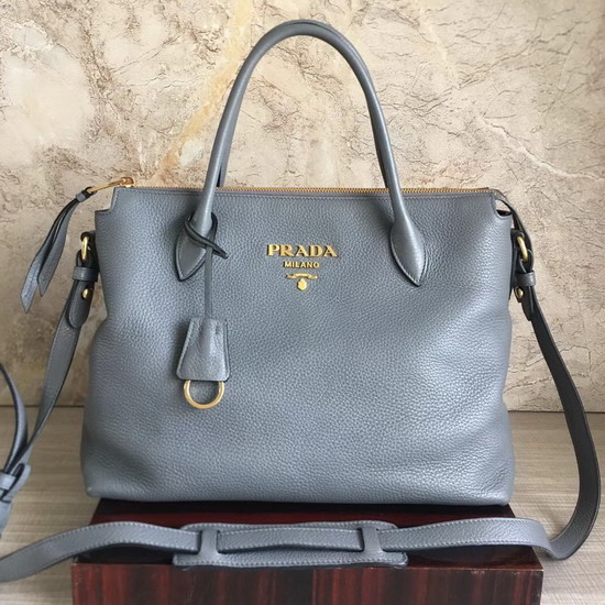 Prada Calf Leather Handle Bag in Light Blue