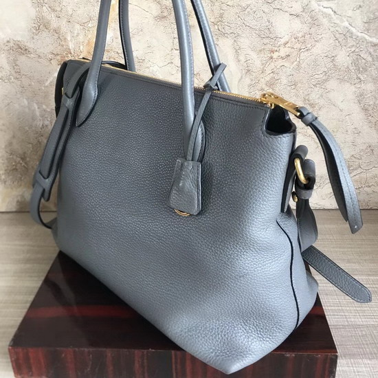 Prada Calf Leather Handle Bag in Light Blue