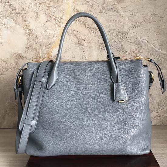 Prada Calf Leather Handle Bag in Light Blue