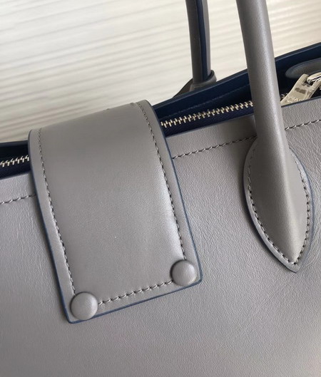 Prada Calf Leather Tote in Light Grey