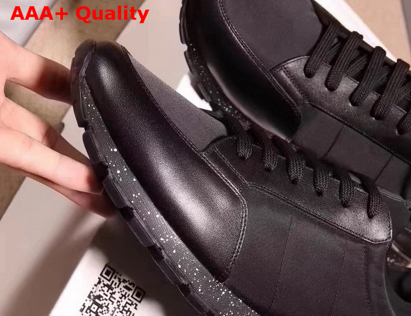 Prada Calf Leather and Quilted Nylon Sneaker Black Replica