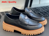 Prada Chocolate Leather Loafer in Black 1D246M Replica