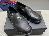 Prada Chocolate Saffiano Leather Loafers in Black for Men Replica