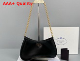 Prada Cleo Brushed Leather Chain Bag in Black Replica