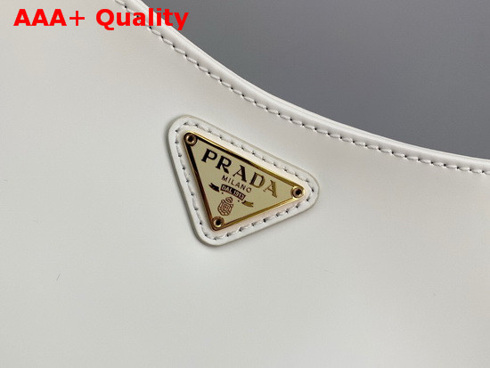 Prada Cleo Brushed Leather Chain Bag in White Replica