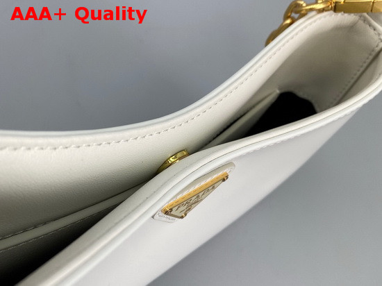 Prada Cleo Brushed Leather Chain Bag in White Replica