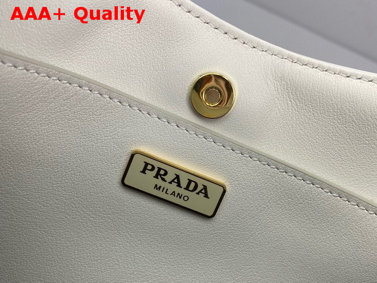 Prada Cleo Brushed Leather Chain Bag in White Replica