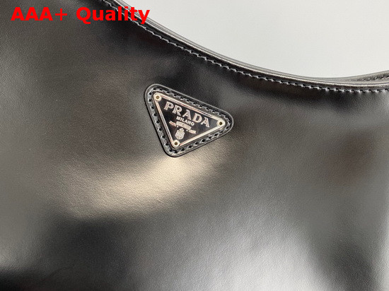 Prada Cleo Brushed Leather Shoulder Bag in Black Replica