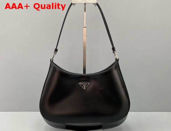 Prada Cleo Brushed Leather Shoulder Bag in Black Replica