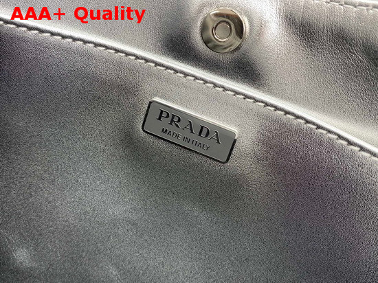 Prada Cleo Brushed Leather Shoulder Bag in Silver Replica