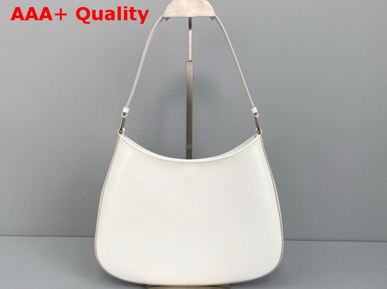 Prada Cleo Brushed Leather Shoulder Bag in White Replica