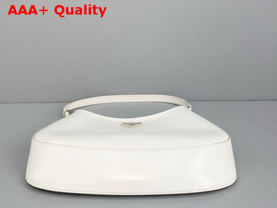 Prada Cleo Brushed Leather Shoulder Bag in White Replica