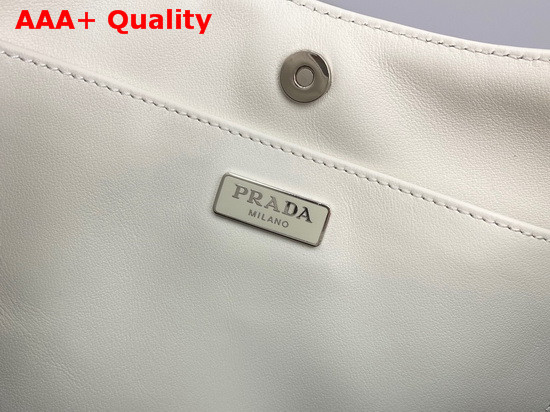 Prada Cleo Brushed Leather Shoulder Bag in White Replica