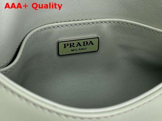 Prada Cleo Brushed Leather Shoulder Bag with Flap Aqua Replica