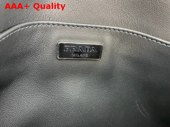 Prada Cleo Brushed Leather Shoulder Bag with Flap Black Replica