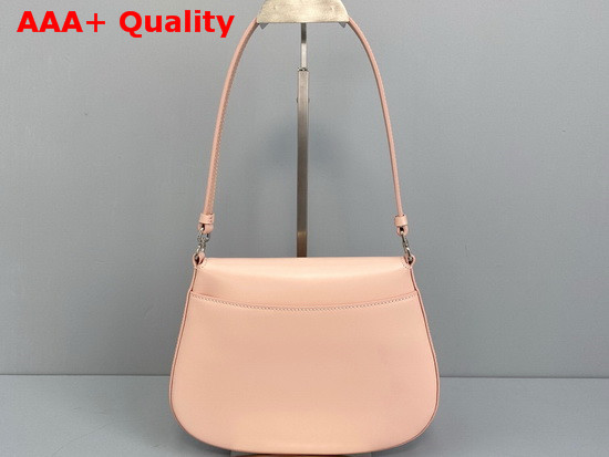 Prada Cleo Brushed Leather Shoulder Bag with Flap Pink Replica