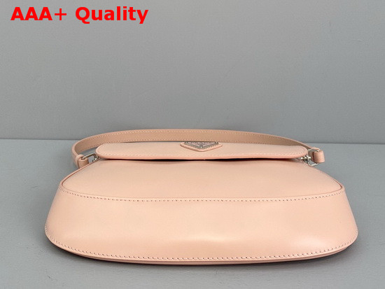 Prada Cleo Brushed Leather Shoulder Bag with Flap Pink Replica