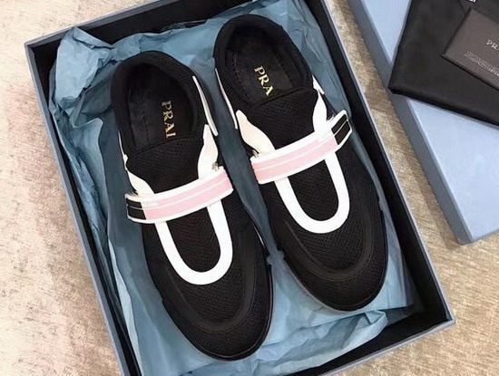 Prada Cloudbust Sneakers in Black Mesh Fabric