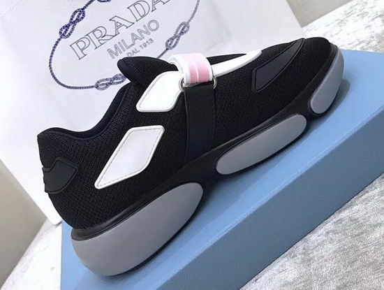 Prada Cloudbust Sneakers in Black Mesh Fabric