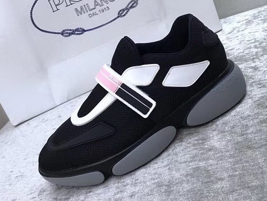 Prada Cloudbust Sneakers in Black Mesh Fabric