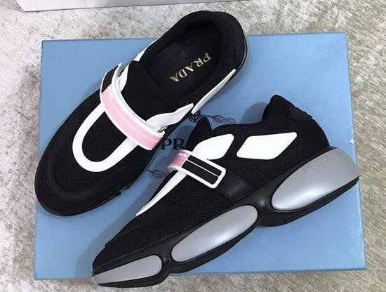 Prada Cloudbust Sneakers in Black Mesh Fabric