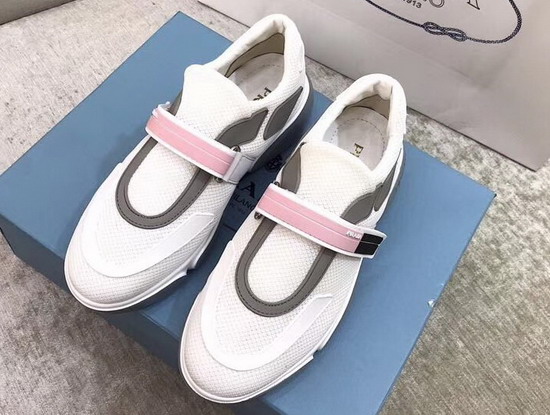 Prada Cloudbust Sneakers in White Mesh Fabric