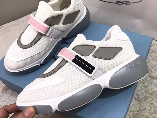 Prada Cloudbust Sneakers in White Mesh Fabric