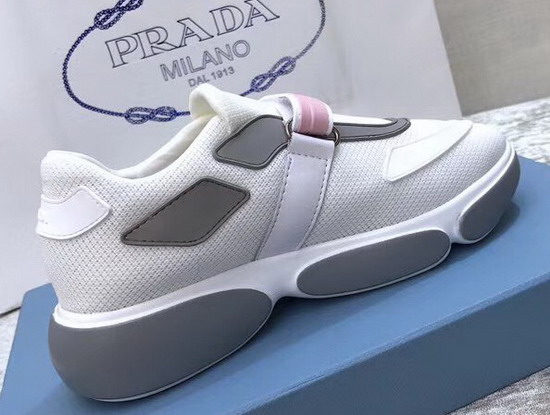 Prada Cloudbust Sneakers in White Mesh Fabric