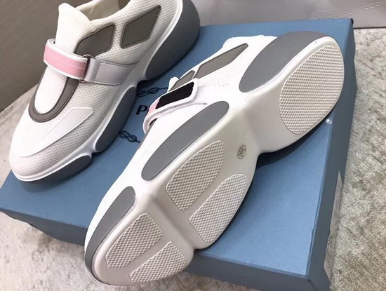 Prada Cloudbust Sneakers in White Mesh Fabric