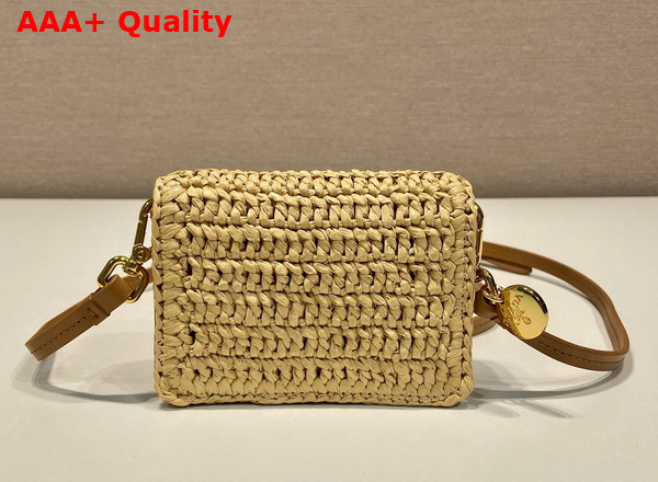 Prada Crochet Card Holder with Shoulder Strap in Natural 1MR024 Replica